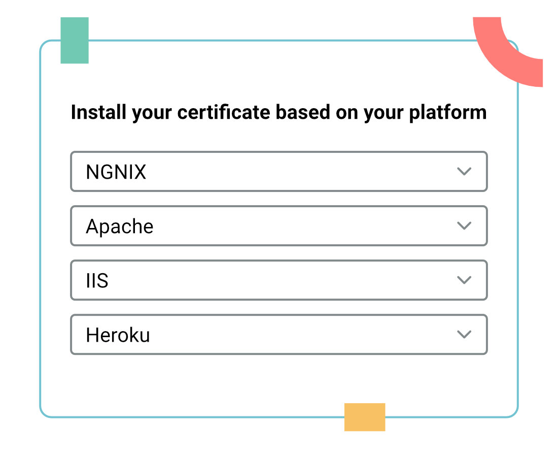 a wireframe image of a dropdown showing server settings